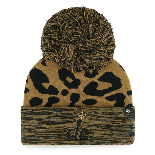 フォーティーセブン レディース 帽子 アクセサリー Washington Wizards '47 Women's Rosette Cuffed Knit Hat with Pom Leopard