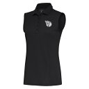 アンティグア レディース ポロシャツ トップス Cleveland Guardians Antigua Women's Brushed Metallic Sleeveless Tribute Polo -