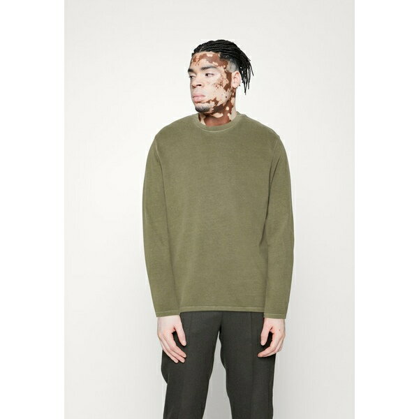 ޥ륳ݡ  T ȥåץ CREW EMBROIDERY - Long sleeved top - olive