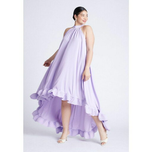 エロクイ レディース ワンピース トップス Plus Size High Low Dramatic Ruffle Detail Dress Lilac breeze エロクイ レディース ワンピース トップス Plus Size High Low Dramatic Ruffle Detail Dress Lilac breeze