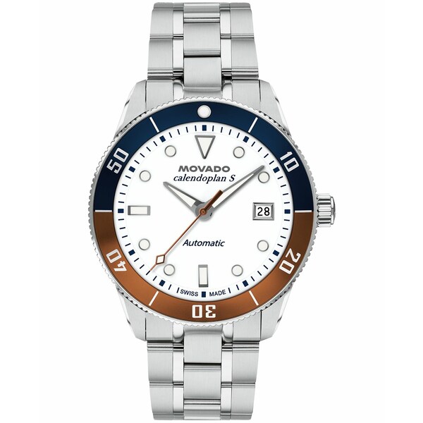 モバド メンズ 腕時計 アクセサリー Men's Calendoplan S Swiss Automatic Stainless-Steel Watch, 40mm Silver-Tone