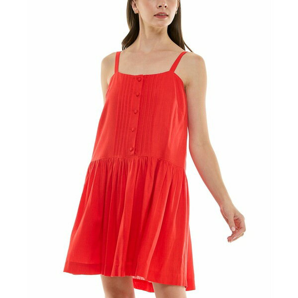 テイラー レディース ワンピース トップス Women's Drop-Waist Sleeveless Mini Shift Dress Tomato