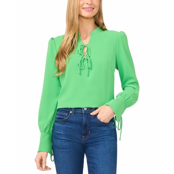  ǥ åȥ ȥåץ Women's Long-Sleeve Bow-Tied V-Neck Blouse Medium ...