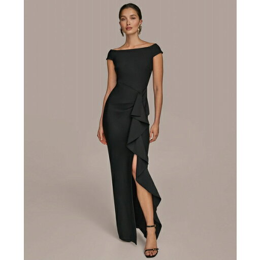 ダナ キャラン ニューヨーク レディース ワンピース トップス Women's Boat-Neck Gown Black ダナ キャラン ニューヨーク レディース ワンピース トップス Women's Boat-Neck Gown Black