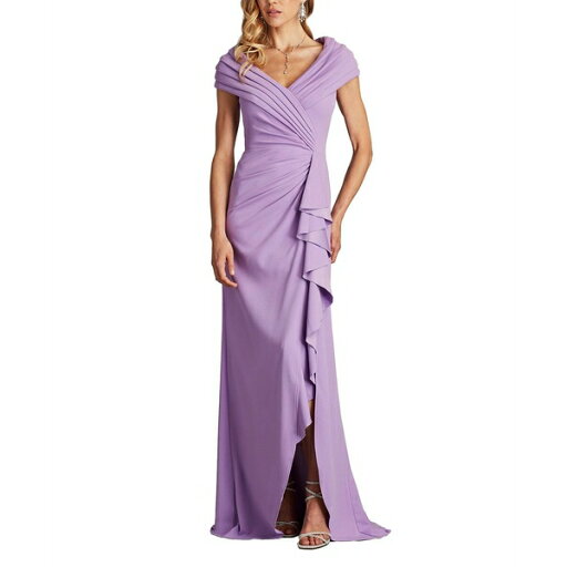 タダシショージ レディース ワンピース トップス Women's Talise Waterfall Flounce Gown Purple タダシショージ レディース ワンピース トップス Women's Talise Waterfall Flounce Gown Purple