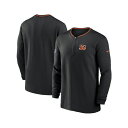 ナイキ メンズ パーカー・スウェットシャツ アウター Men's Black Cincinnati Bengals Coach Half-Zip Sweatshirt Black