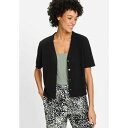オルセン レディース パーカー・スウェットシャツ アウター Women's Short Sleeve Cropped Cardigan Black