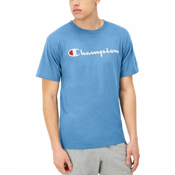 ԥ   ȥåץ Men's Script Logo T-Shirt Swiss Blue