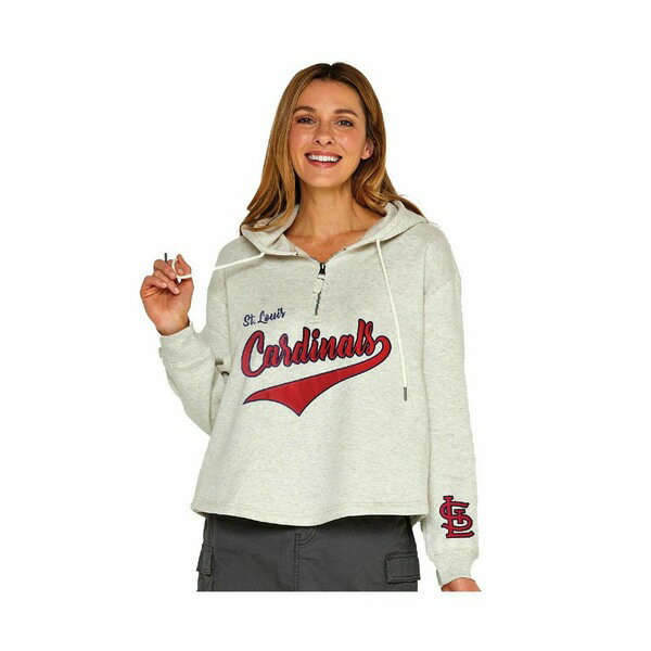 ソフト?アズ ア?グレープ レディース カットソー トップス Women's Oatmeal St. Louis Cardinals Fleec..