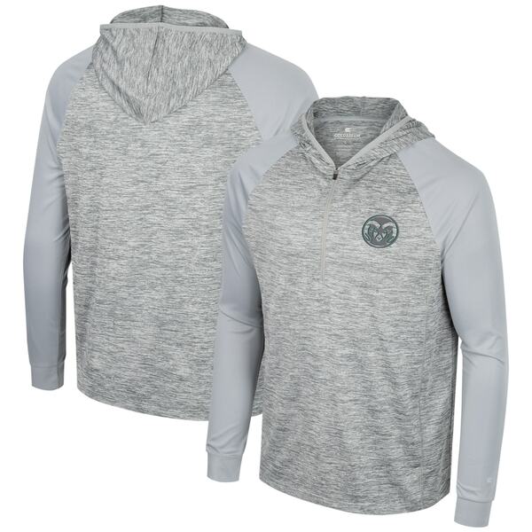 コロシアム メンズ ジャケット&ブルゾン アウター Colorado State Rams Colosseum Cybernetic Raglan QuarterZip Hooded Top Gray