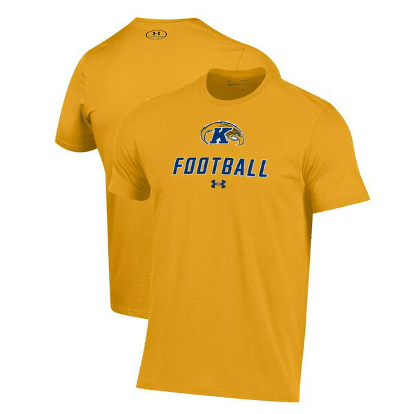 アンダーアーマー メンズ Tシャツ トップス Kent State Golden Flashes Under Armour Football Performance TShirt Gold