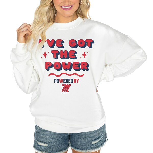 ǥ ǥ ѡåȥ  Ole Miss Rebels Gameday Couture Women's PoweredBy Got the Power Premium Pullover Sweatshirt White