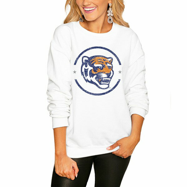 ゲームデイ レディース パーカー・スウェットシャツ アウター Memphis Tigers Women's End Zone Pullover Sweatshirt White