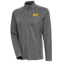 アンティグア レディース パーカー・スウェットシャツ アウター Ryan Blaney Antigua Women's Confront QuarterZip Pullover Top Heather Black