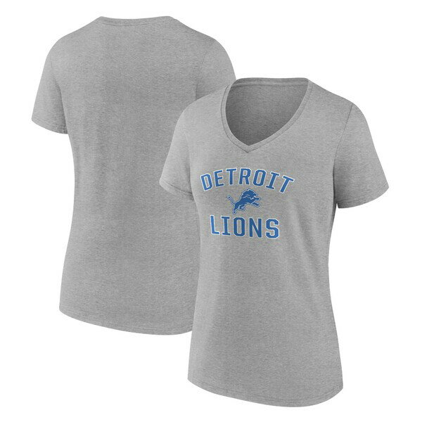 t@ieBNX fB[X TVc gbvX Detroit Lions Fanatics Branded Women's Victory Arch VNeck TShirt Gray