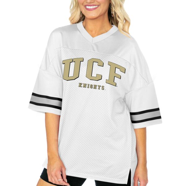 ゲームデイ レディース Tシャツ トップス UCF Knights Gameday Couture Women's Option Play Oversized Mesh Fashion Jersey White