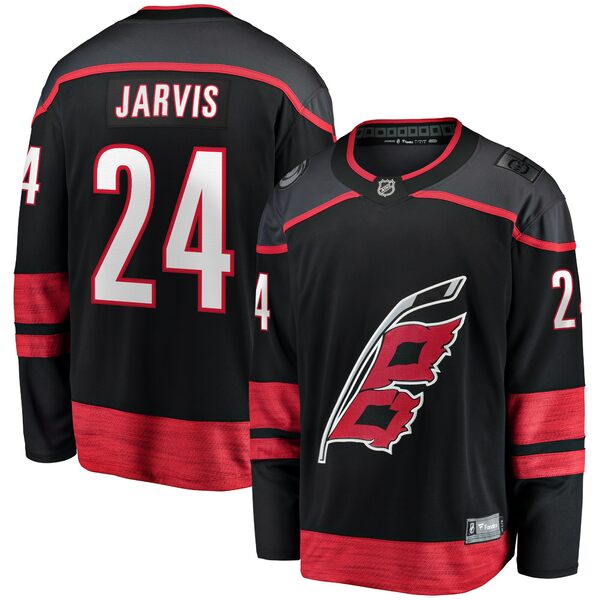 եʥƥ  ˥ե ȥåץ Seth Jarvis Carolina Hurricanes Fanatics Branded Home Breakaway Jersey Black