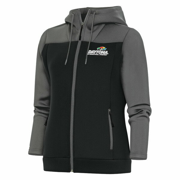 アンティグア レディース ジャケット＆ブルゾン アウター Daytona International Speedway Antigua Women's Protect FullZip Hoodie Steel/Gray