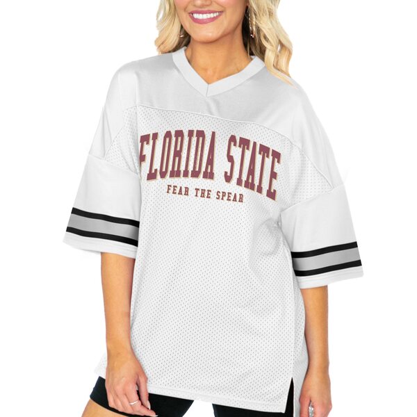 ゲームデイ レディース Tシャツ トップス Florida State Seminoles Gameday Couture Women's Option Play Oversized Mesh Fashion Jersey White