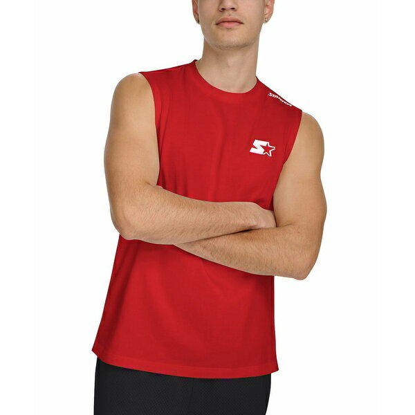 スターター メンズ Tシャツ トップス Men's Regular-Fit Logo Graphic Sleeveless T-Shirt Red