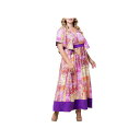 キヨナ レディース ワンピース トップス Plus Size Mediterranean Breeze Maxi Dress with Pockets Mixed mosaic print
