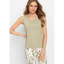 オルセン レディース カットソー トップス Women's 100% Cotton Round Neck Sleeveless Shell White