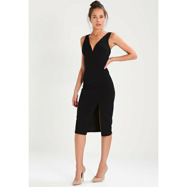ヴァル ジー レディース ワンピース トップス V NECK MIDI - Jersey dress - black