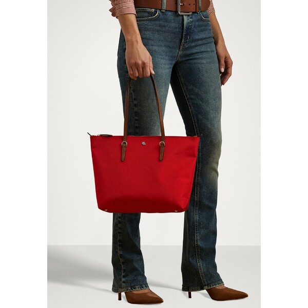 ラルフローレン レディース トートバッグ バッグ NYLON MEDIUM KEATON TOTE BAG - Tote bag - bright vermillion/tan