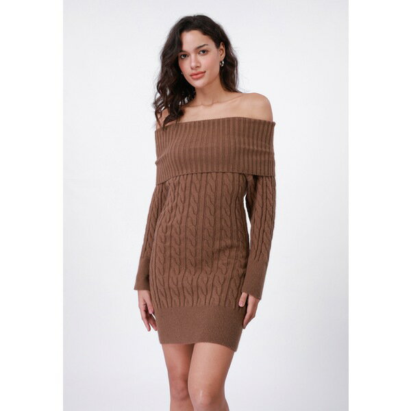 イーブン アンド オド レディース ワンピース トップス Jumper dress - brown