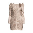 ラビッシュアリス レディース ワンピース トップス Pleated Bonded Satin Minidress bronze