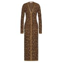 ヴァレンティノ レディース ワンピース トップス Cardigan Dress In Animalier Jacquard Lurex And Cotton animal print