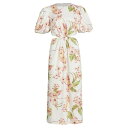 ワイフ レディース ワンピース トップス Floral Cut-Out Midi Dress ivory tropical