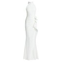 チアラ・ボニ・プティ・ローブ レディース ワンピース トップス Gudrum Halter Ruffle Gown white