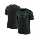 ナイキ メンズ シャツ トップス Men's Black Carolina Panthers Playback Logo Tri-Blend T-Shirt Black, Blue