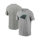 ナイキ メンズ シャツ トップス Men's Heathered Gray Carolina Panthers Primary Logo T-shirt Heathered Gray