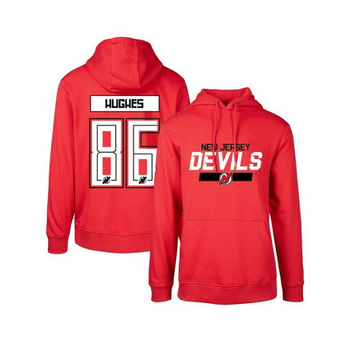 レベルウェア メンズ パーカー・スウェットシャツ アウター Men's Jack Hughes Red New Jersey Devils Podium Name and Number Pullover Hoodie Red レベルウェア メンズ パーカー・スウェットシャツ アウター Men's Jack Hughes Red New Jersey Devils Podium Name and Number Pullover Hoodie Red