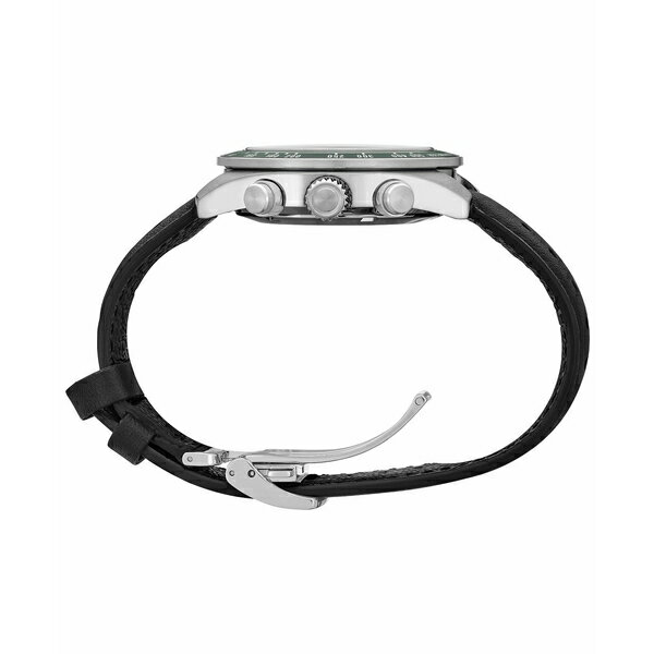 セイコー メンズ 腕時計 アクセサリー Men's Solar Chronograph Prospex Speedtimer Black Leather Strap Watch 41mm Ivory