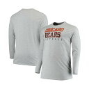 ファナティクス メンズ シャツ トップス Men's Big and Tall Heathered Gray Chicago Bears Practice Long Sleeve T-shirt Heather Gray(4)