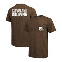 マジェスティック メンズ シャツ トップス Cleveland Browns Tri-Blend Pocket T-shirt - Brown Brown(4)