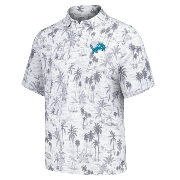 gb~[on} Y |Vc gbvX Detroit Lions Tommy Bahama Cabana Shores IslandZone TriBlend Polo Gray