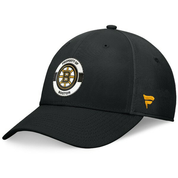 ファナティクス メンズ 帽子 アクセサリー NHL Adult Boston Bruins 2024-2025 Authentic Pro Practice Black Flex Hat -
