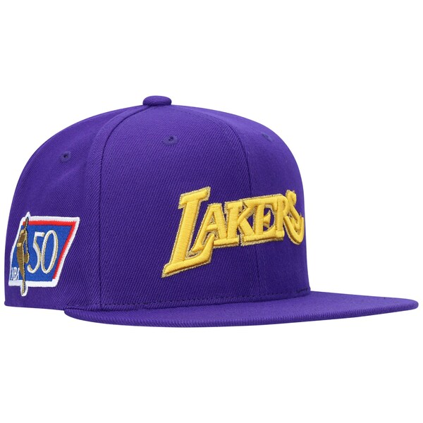 ミッチェル＆ネス ミッチェル&ネス メンズ 帽子 アクセサリー Los Angeles Lakers Mitchell & Ness 50th Anniversary Snapback Hat Purple