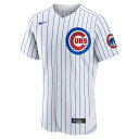 ナイキ メンズ ユニフォーム トップス Chicago Cubs Nike Home Authentic Custom Jersey White 2