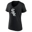 եʥƥ ǥ T ȥåץ Chicago White Sox Women's Team Color Primary Logo VNeck TShirt Black