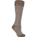 q[gz_[Y fB[X C A_[EFA Heat Holders Women's Rachel Ribbed Boot Socks Brown/White