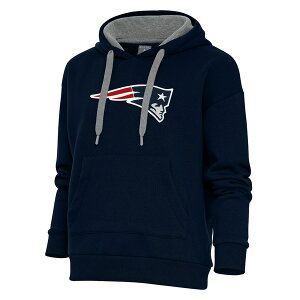 アンティグア レディース パーカー・スウェットシャツ アウター New England Patriots Antigua Women's Victory Chenille Pullover Hoodie Navy