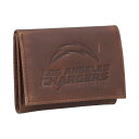 Go[O[G^[vCY Y z ANZT[ Men's Los Angeles Chargers Leather Team Tri-Fold Wallet Brown