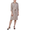 ニューヨークコレクション レディース ワンピース トップス Petite 3/4-Sleeve Printed Shirt Dress Moonlight