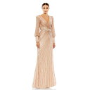 }bN_K fB[X s[X gbvX Women's Sequined Wrap Over Bishop Sleeve Gown Copper