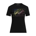 【送料無料】 ヴェルサーチ レディース Tシャツ トップス T-shirts Black